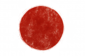 Japanese flag depicted as a simple red circle on a transparent background, offering versatility for digital compositions