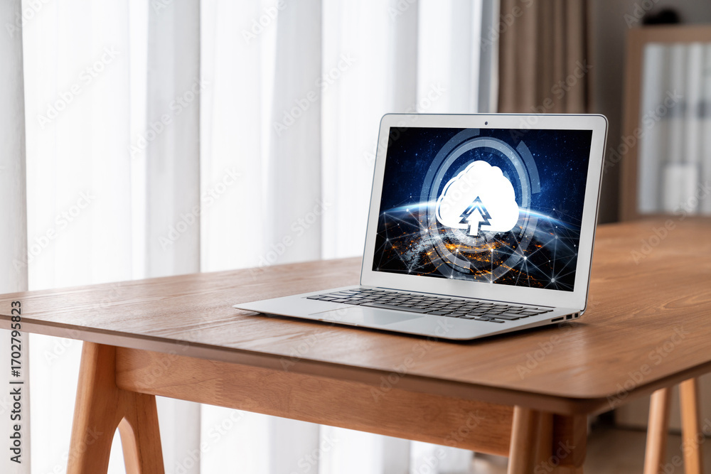 Poster cloud computing software for modish remote work and personal data storage