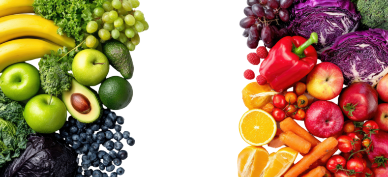 Colorful array of fresh fruits and vegetables (1)