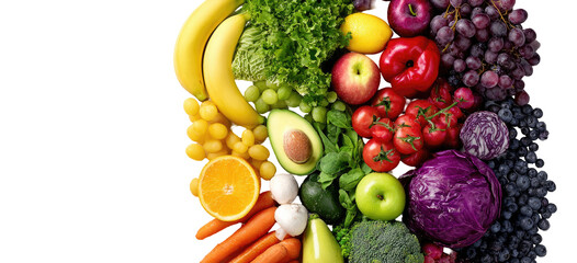 Colorful assortment of fresh fruits and vegetables