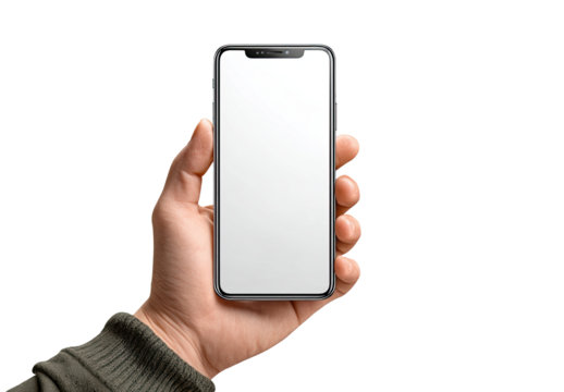 Hand holding a smartphone with blank screen (2)