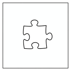 Puzzle Piece Outline isolated on white transparent background