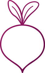 Stylized Beetroot Vegetable Line Art Illustration
