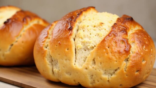 Bakery Concept of Homemade Breads Loaf Pastry Food Background