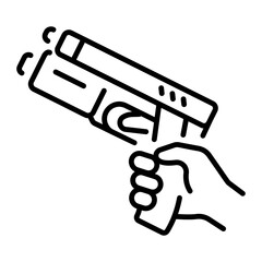 A line style icon depicting a gaming gun