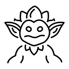A line style icon depicting a monster
