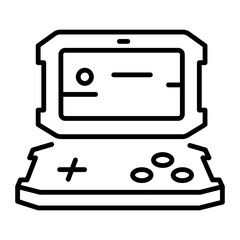 A linear icon representing a gaming laptop