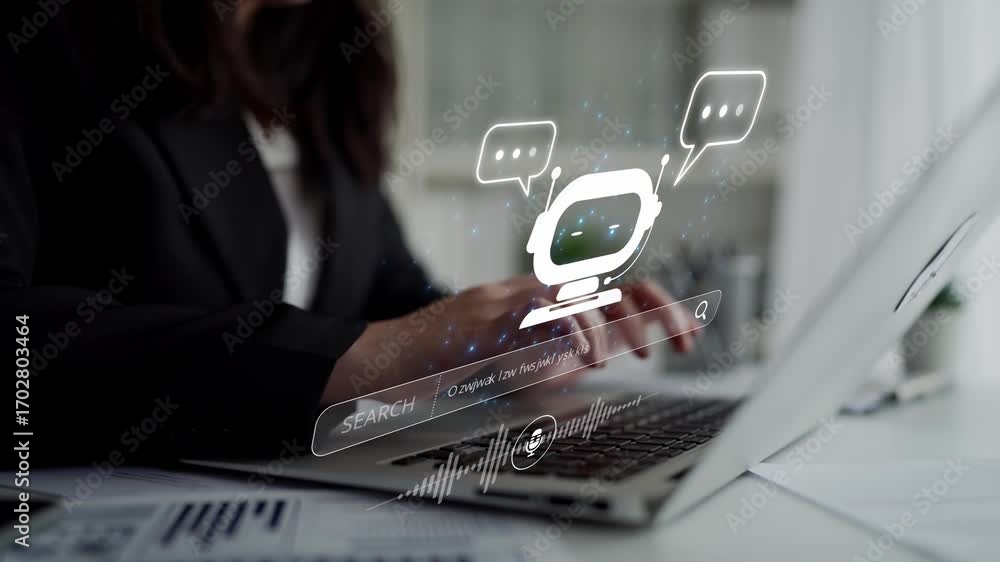 Poster ai assistant with voice chat interface, combining smart chatbot, voice command, and ai-powered contr
