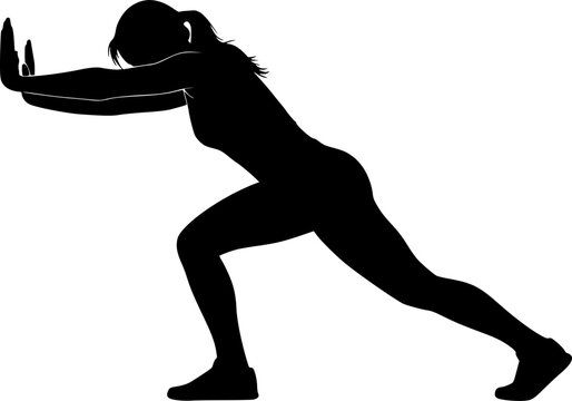 People pushing pose silhouette, Male pushing pose silhouette, Female pushing pose silhouette, Person pushing pose silhouette, People pushing pose svg- V01