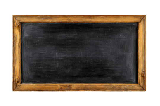 Vintage wooden-framed chalkboard.  Blank, dark slate surface