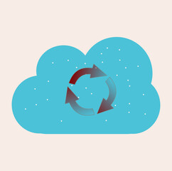 Cloud Sync Icon — Circular Arrows with Cloud Vector Illustration