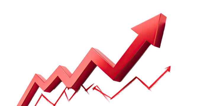 Red 3D upward trending graph (1)