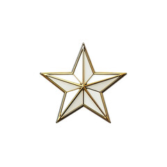 Obraz premium A 3D rendered, ornate white star with gold accents