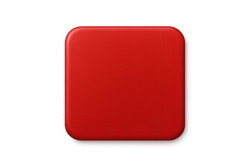 Red rounded square button with transparent background, perfect for web design and app interfaces