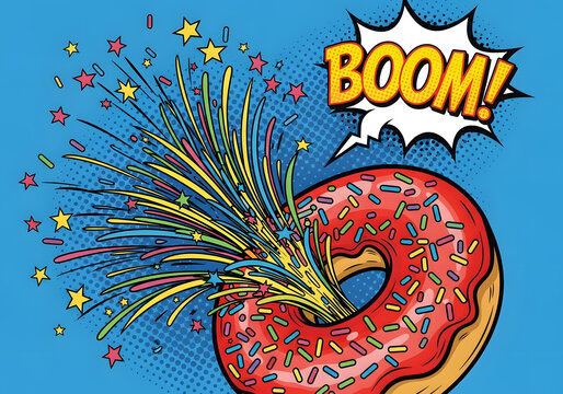 Comic Style Boom Pop Explosion