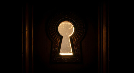 Glowing Light Through Keyhole
