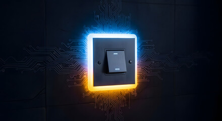Futuristic Glowing Square Frame