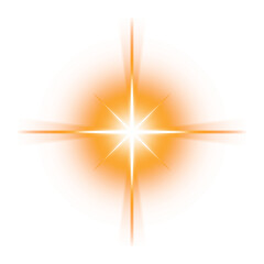 Glowing orange star light effect with transparent background
