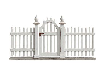 White picket fence with arched gate