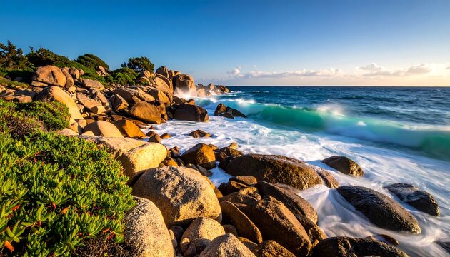 Rocky shoreline at sunrise (1)