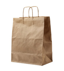 Empty kraft paper shopping bag