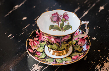 Floral China Cup and Saucer