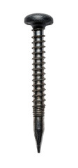 Close-up of a dark gray metal screw