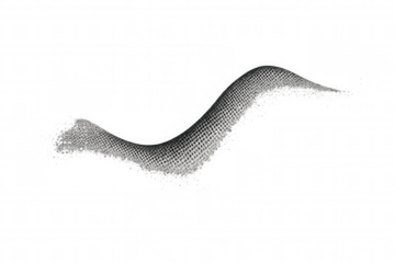 Abstract wavy shape with grid pattern floating on a transparent background, creating a sense of movement and elegance