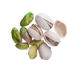 pistachio nuts on white background