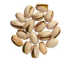 pistachio nuts on white background