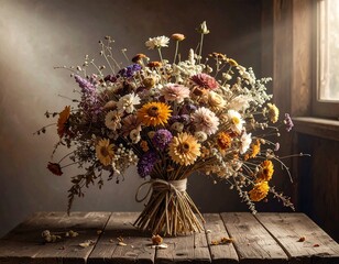 bouquet of flowers on the table 
