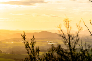 sunset over the countryside