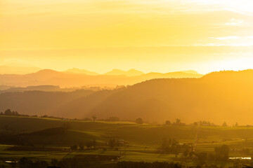 sunset over the mountains