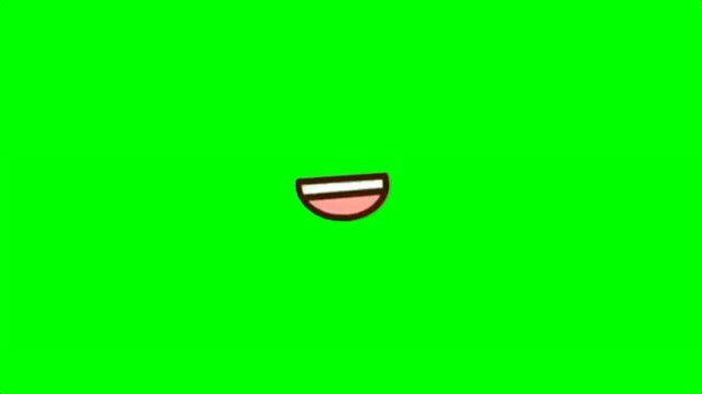 Animated mouth smiling with happiness, perfect for expressing joy and positive emotions in cartoons, animations, and social media content, adding a touch of fun and personality