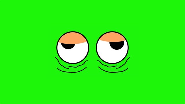 Whimsical cartoon eyes expressing exhaustion and boredom with droopy lids and wrinkles, perfect for animation, educational materials, and humorous designs