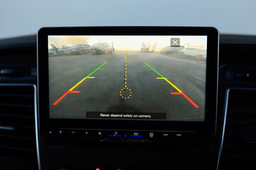 Reverse Camera Feed Displayed on Modern Car Screen