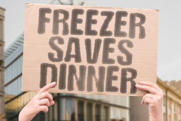 “Freezer Saves Dinner” Planning melts slower than ice. BUDGET. MEAL. TIME. RUSH. LEFTOVERS....