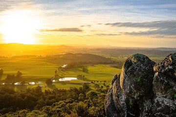 sunset in the mountains