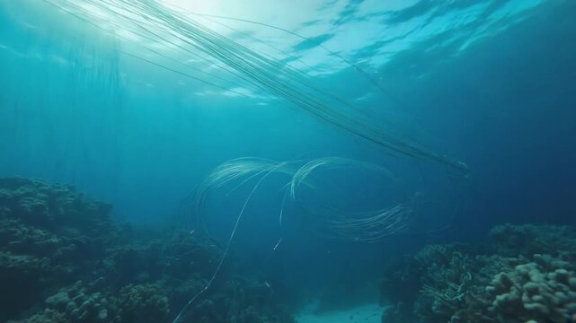 Fiber optic cables at sea.