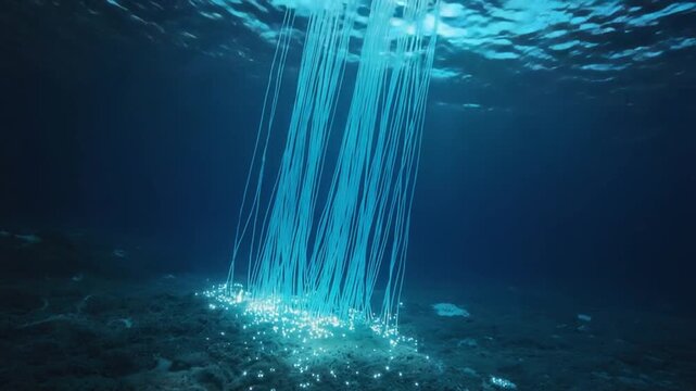 Fiber optic cables at sea.