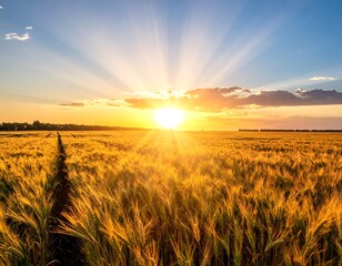Golden sunset over a wheat field (2)