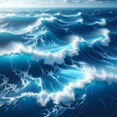 Powerful ocean waves