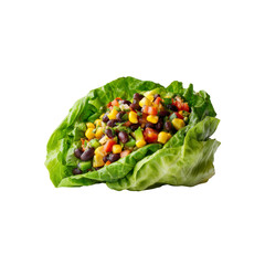 Delicious Black Bean and Corn Salad in Lettuce Cup - Healthy and Vibrant Mexican-Inspired Dish
