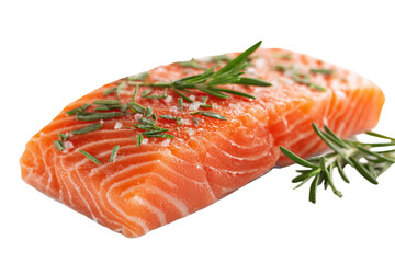 Fresh salmon fillet seasoned with rosemary and sea salt