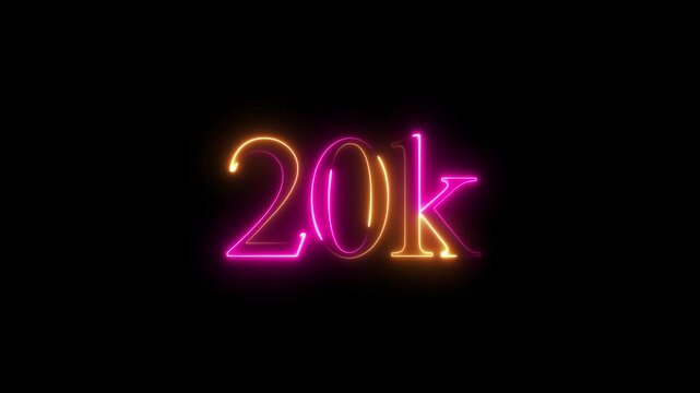  20k subscriber icon animation .4k video