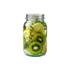 Refreshing Lemon Kiwi Infused Water in Mason Jar