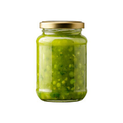 Jar of Homemade Green Pea Sauce or Dip