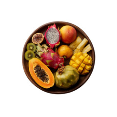 Vibrant Tropical Fruit Platter Exotic Mango, Papaya, Dragon Fruit, and More