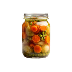 Jar of Homemade Mixed Vegetable Preserve
