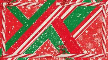 Close-up of colorful Christmas wrapping paper with red, green, white patterns, holiday gift decor, festive celebration background, perfect for seasonal cards, winter holidays, party invitations